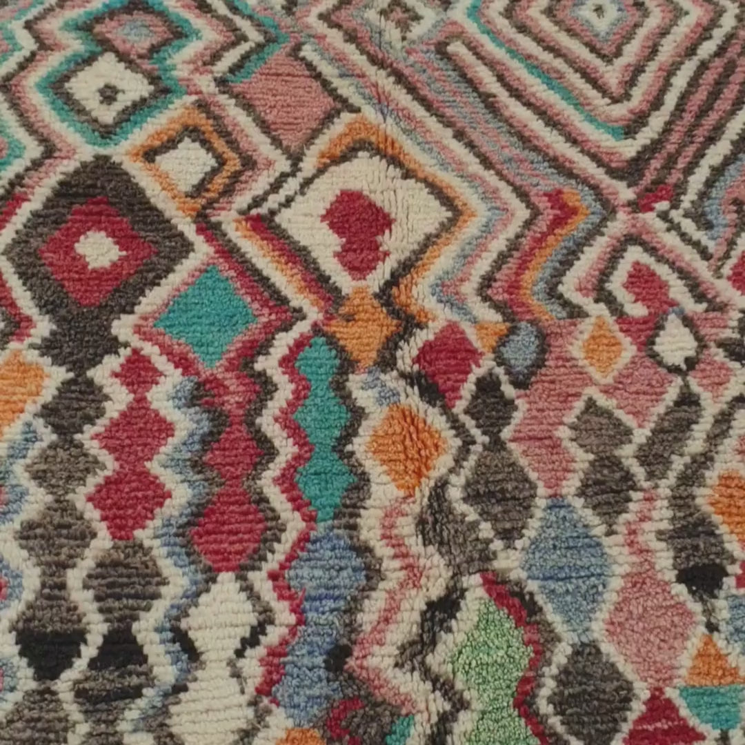 Colorful Boujad 7x11 Moroccan Rug Berber Handmade