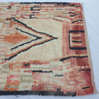Rjani - Vibrant Pink Orange Boujad Rug 6x9 ft - Handwoven Colorful Moroccan Berber Area Rug for Boho Living Room | 6'30x9'88 Ft | 192x301 cm - OunizZ