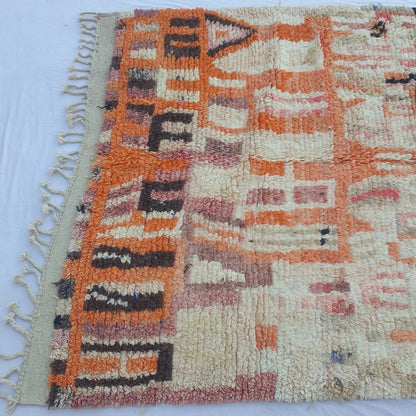 Rjani - Vibrant Pink Orange Boujad Rug 6x9 ft - Handwoven Colorful Moroccan Berber Area Rug for Boho Living Room | 6'30x9'88 Ft | 192x301 cm - OunizZ