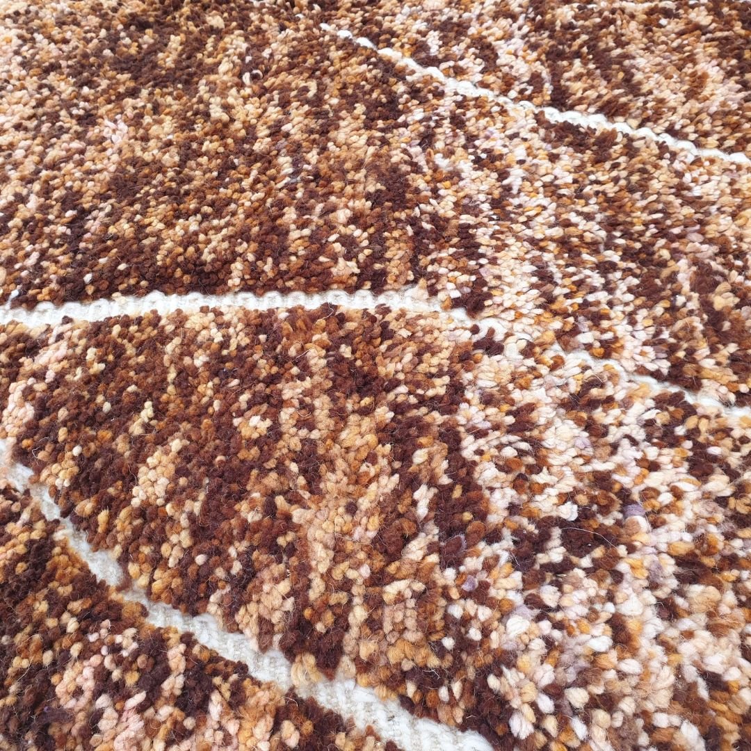 Rmila | Brown 5x8 Moroccan Rug Soft Authentic Beni Ourain | 5'31x8'14 Ft | 162x248 cm - OunizZ