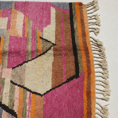 Saifya - Pink & Orange Moroccan Rug 5x8 Boujaad | Authentic Berber Living room & Bedroom Rug | 5'38x8'43 Ft | 154x257 cm - OunizZ