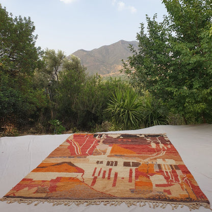 Sakhtra | 9x12 Moroccan Rug - Large Vibrant Boujad Berber Abstract Handwoven Carpet | 9'8"x12'5" Ft | 295x380 cm - OunizZ