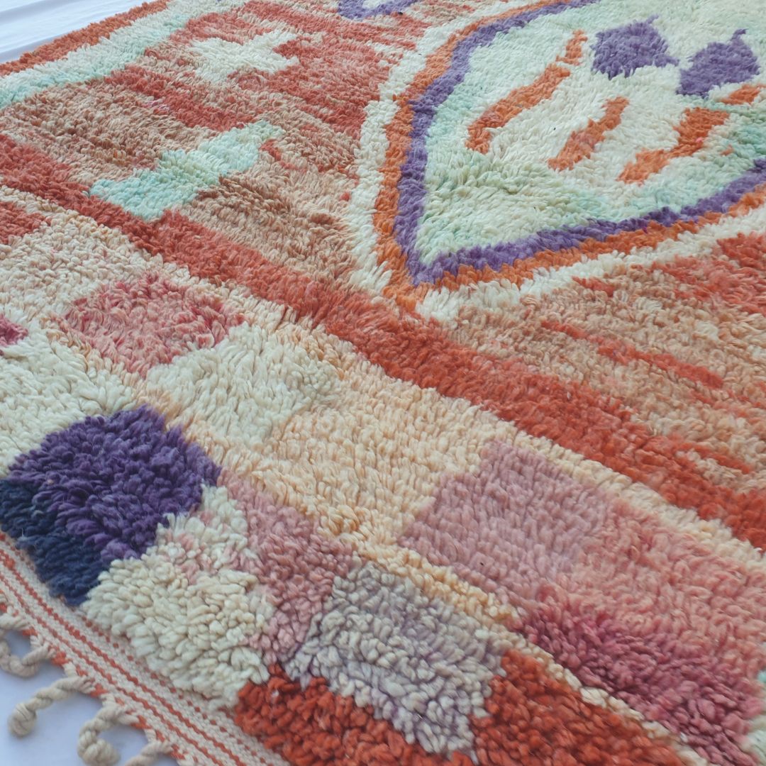 Salika - Vibrant 6x10 Boujad Moroccan Rug - Handwoven Colorful Berber Wool Carpet for Living Room | 6'23x10'17 Ft | 190x310 cm - OunizZ