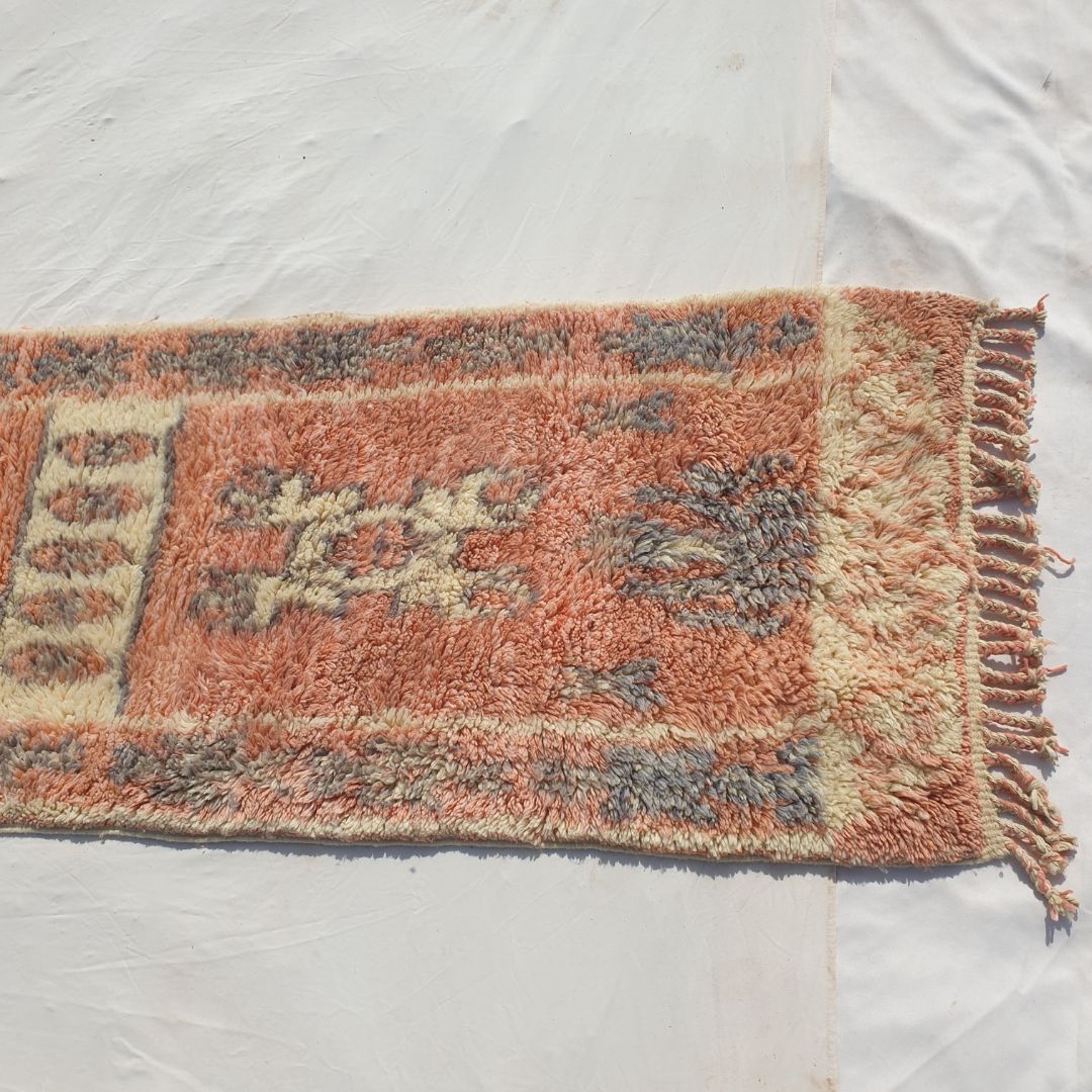 Sarha Runner | Luxurious Moroccan Beni Mrirt Runner Rug Ultra Soft and Thick | Colorful Hallway Runner | 2'85x14'86 Ft | 87x453 cm - OunizZ