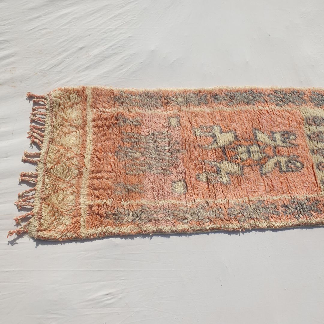 Sarha Runner | Luxurious Moroccan Beni Mrirt Runner Rug Ultra Soft and Thick | Colorful Hallway Runner | 2'85x14'86 Ft | 87x453 cm - OunizZ
