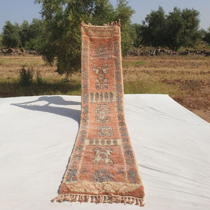 Sarha Runner | Luxurious Moroccan Beni Mrirt Runner Rug Ultra Soft and Thick | Colorful Hallway Runner | 2'85x14'86 Ft | 87x453 cm - OunizZ