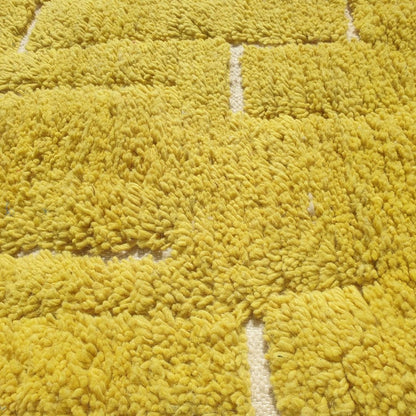 Sarina Runner - Mustard Beni Ourain Runner Rug 2x12 - Vibrant Fluffy Geometric | 2'40x12'63 ft | 73x385 cm - OunizZ