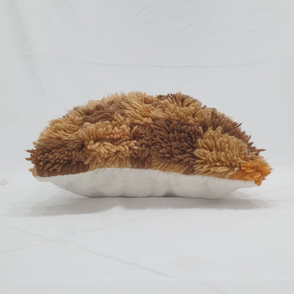 Shaggy Wool Cushion Cover Checkered - Brown Beni Mrirt Glow | 16x16 inches | 40x40 cm - OunizZ