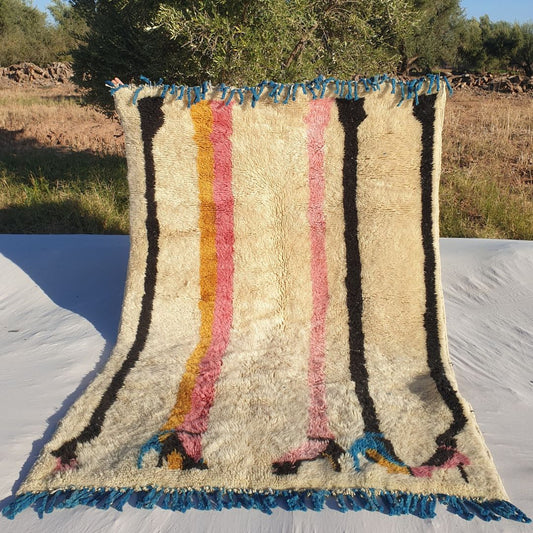 Taloma - Ultra Soft & Thick Moroccan Luxurious Beni Mrirt rug | 5'25x8' Ft | 160x243 cm | Moroccan Colorful Beni Mrirt Rug - OunizZ
