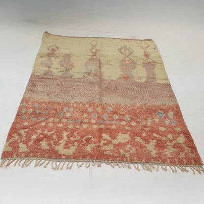 Soft plush wool pile and rich natural color variations of colorful pastel abstract Boujad Berber Moroccan rug