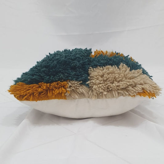 Teal Orange Moroccan Cushion Cover – Fabulous Handwoven 16x16 inches | 40x40 cm - OunizZ