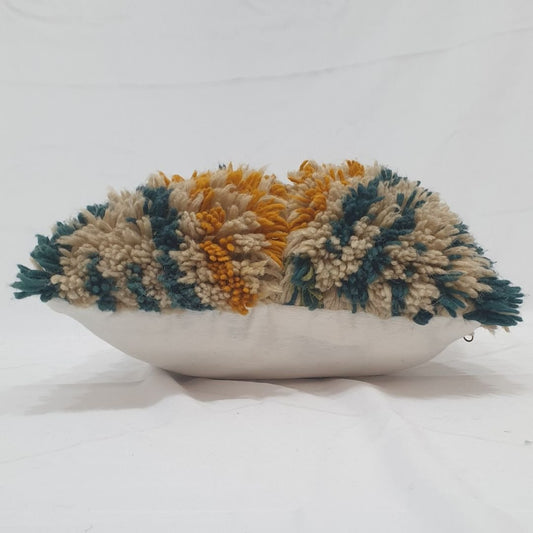 Teal Orange Moroccan Pillow Cover – Gorgeous Handwoven 16x16 inches | 40x40 cm - OunizZ