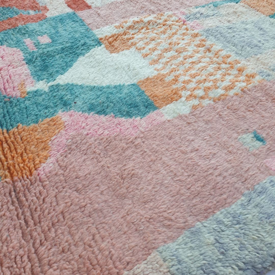 Wakefa - Vibrant 6x10 Boujad Moroccan Rug - Handwoven Colorful Berber Wool Carpet | 6'43x9'94 Ft | 196x303 cm - OunizZ