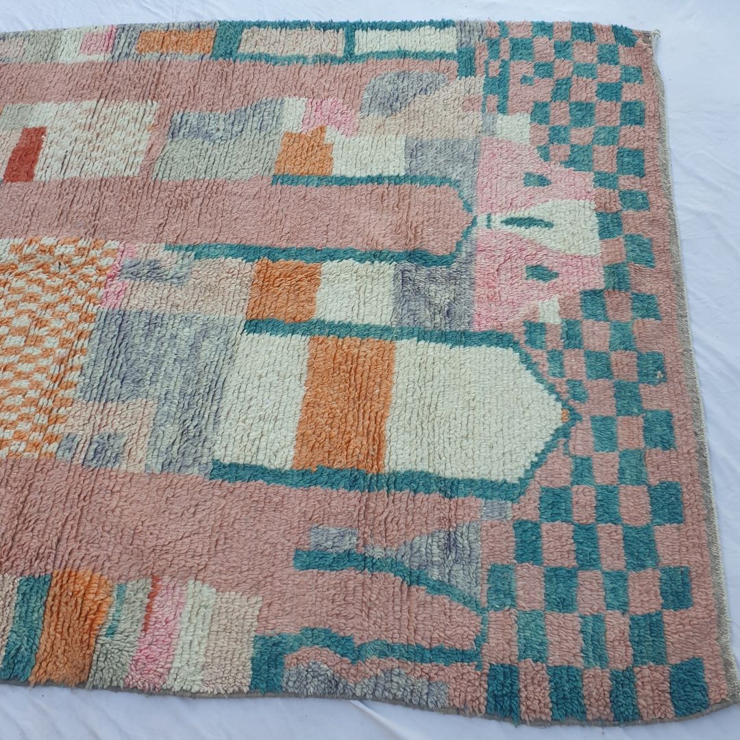 Wakefa - Vibrant 6x10 Boujad Moroccan Rug - Handwoven Colorful Berber Wool Carpet | 6'43x9'94 Ft | 196x303 cm - OunizZ