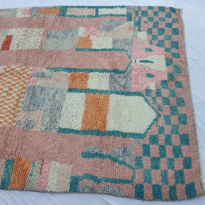 Wakefa - Vibrant 6x10 Boujad Moroccan Rug - Handwoven Colorful Berber Wool Carpet | 6'43x9'94 Ft | 196x303 cm - OunizZ