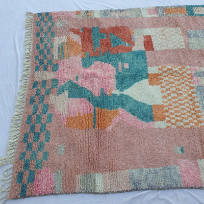 Wakefa - Vibrant 6x10 Boujad Moroccan Rug - Handwoven Colorful Berber Wool Carpet | 6'43x9'94 Ft | 196x303 cm - OunizZ