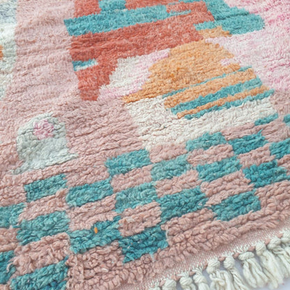 Wakefa - Vibrant 6x10 Boujad Moroccan Rug - Handwoven Colorful Berber Wool Carpet | 6'43x9'94 Ft | 196x303 cm - OunizZ