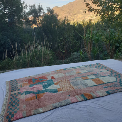 Wakefa - Vibrant 6x10 Boujad Moroccan Rug - Handwoven Colorful Berber Wool Carpet | 6'43x9'94 Ft | 196x303 cm - OunizZ