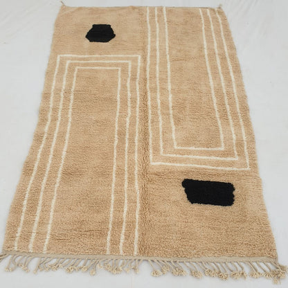 Yakachi | Beige Moroccan rug 6x10 Ultra Soft Beni Ourain | 6'76x10'10 Ft | 206x308 cm - OunizZ