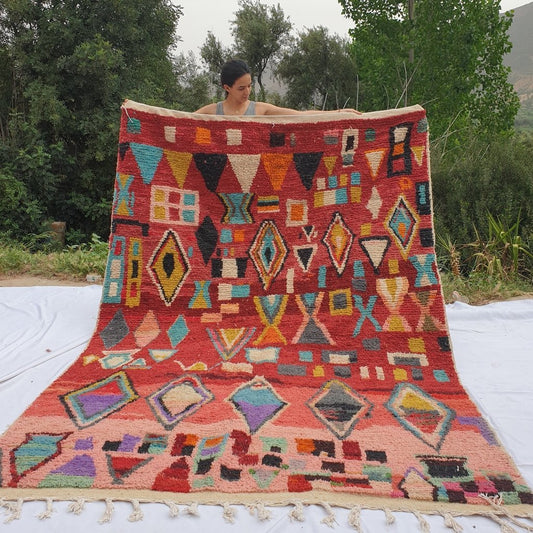 ABRID | 9'5x6'8 Ft | 3x2 m | Moroccan Colorful Rug | 100% wool handmade - OunizZ