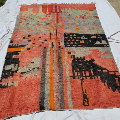 ACHYA | 9'4x6' Ft | 3x2 m | Moroccan Colorful Rug | 100% wool handmade - OunizZ