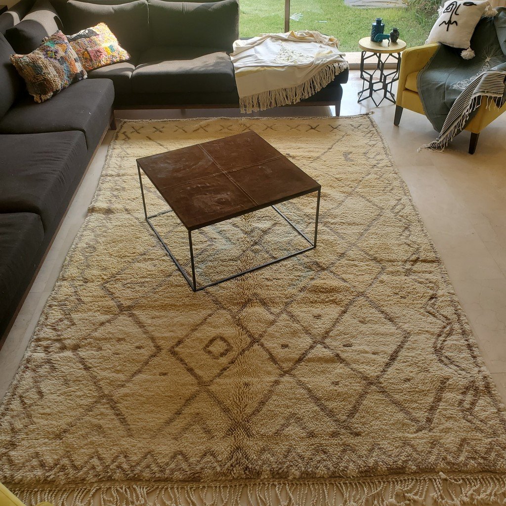 AFOL | 10'3x6'8 Ft | 3x2 m | Moroccan Beni Mrirt Rug | 100% wool handmade - OunizZ