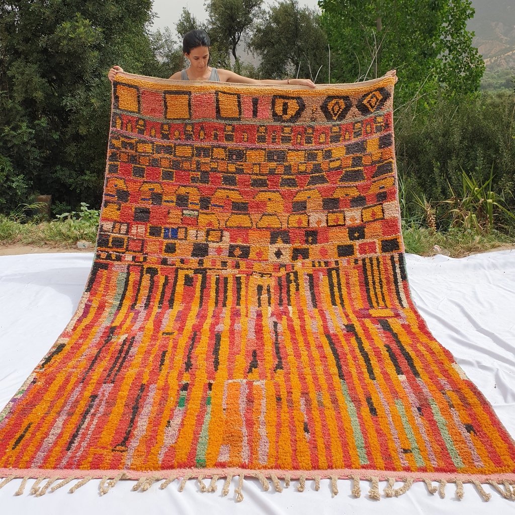 AFYA | 10'5x6'5 Ft | 3x2 m | Moroccan Colorful Rug | 100% wool handmade - OunizZ