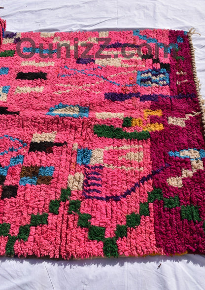 AKNARI | 8'5x5'5 Ft | 266x166 cm | Moroccan Pink Rug | 100% wool handmade - OunizZ