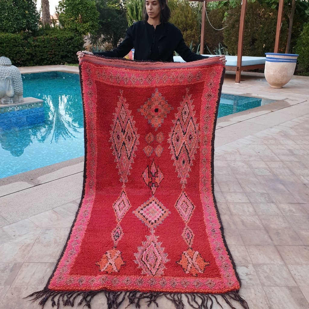 AMYR | 7'8x3'6 Ft | 2,37x1,10 m | Moroccan VINTAGE Colorful Rug | 100% wool handmade - OunizZ