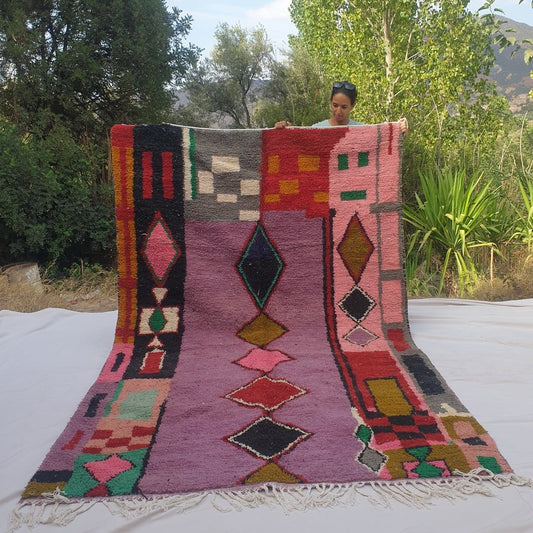 Arubia - MOROCCAN BOUJAAD RUG | Berber Colorful Area Rug for living room Handmade Authentic Wool | 10x6'30 Ft | 305x192 cm - OunizZ