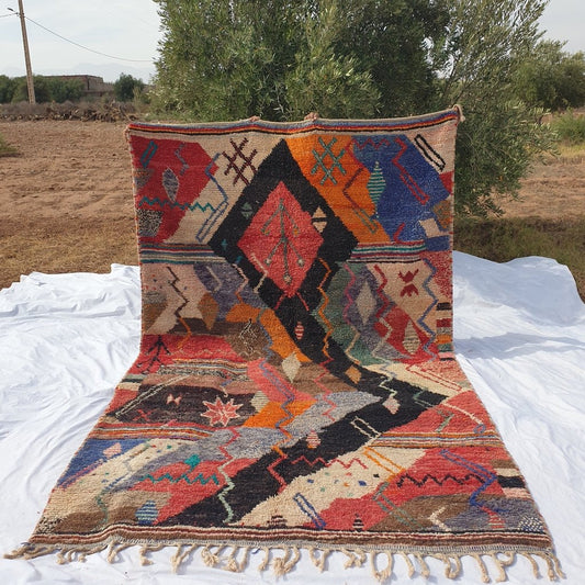 Authentic Boujad Rug Moroccan Colorful Living room carpet | 9'7x6'1 Ft | 297x187 cm | MAIKA | 100% wool handmade - OunizZ