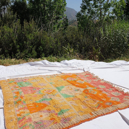 AYIDA | 6x4'8 Ft | 185x150 cm | Moroccan Colorful Rug | 100% wool handmade - OunizZ