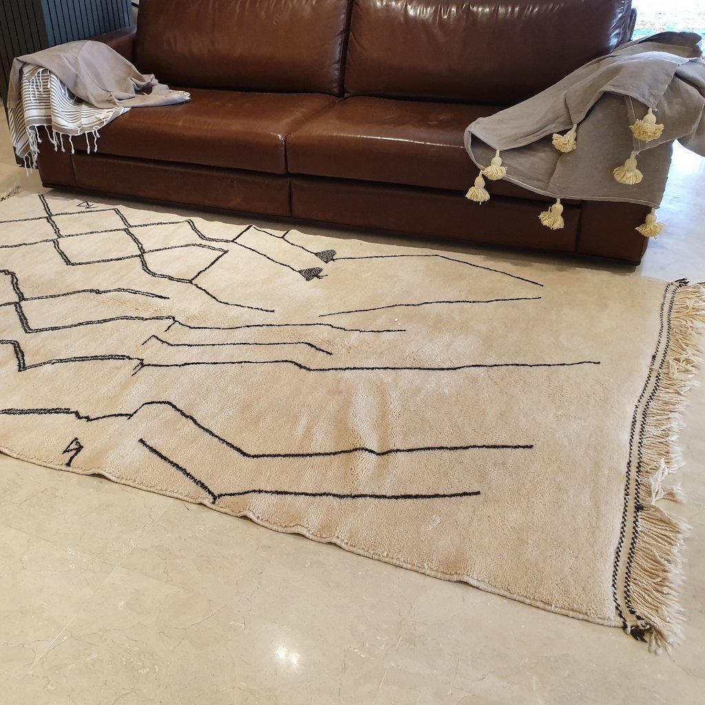 BADLA | 9'25x5 Ft | 2,8x1,55 m | Moroccan Beni Mrirt Rug | 100% wool handmade - OunizZ