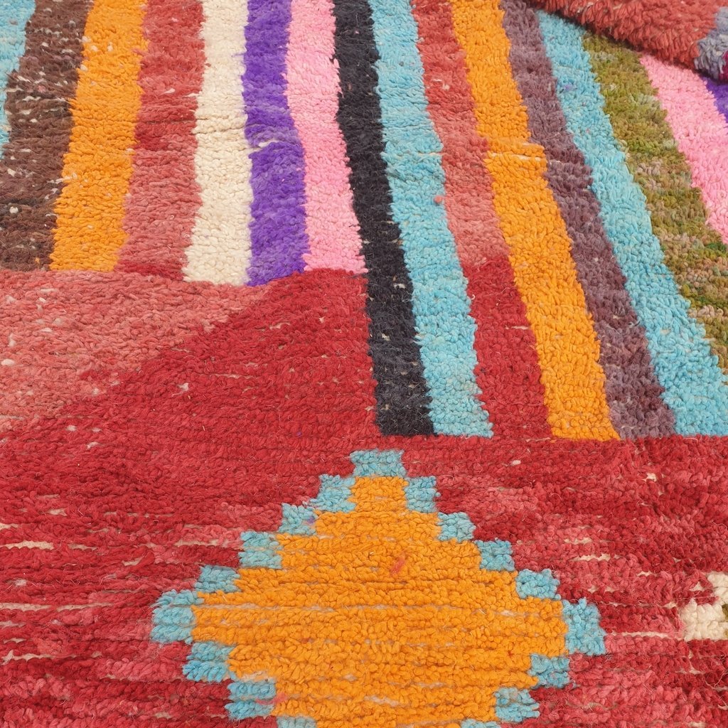 BAHA | 9'5x6 Ft | 3x2 m | Moroccan Colorful Rug | 100% wool handmade - OunizZ