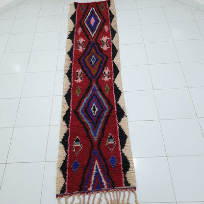 BAKI Runner | 9'8x2'5 Ft | 3x0,75 m | Moroccan Colorful Rug | 100% wool handmade - OunizZ