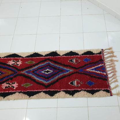 BAKI Runner | 9'8x2'5 Ft | 3x0,75 m | Moroccan Colorful Rug | 100% wool handmade - OunizZ