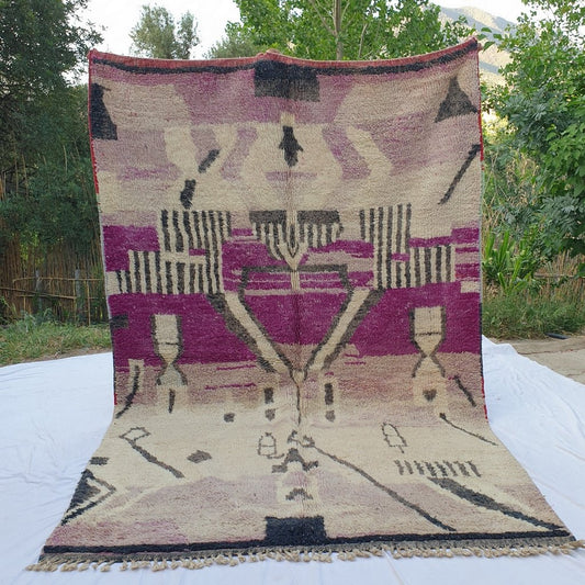 Balja - MOROCCAN BOUJAAD RUG | Berber Colorful Area Rug for living room Handmade Authentic Wool | 9'8x6'6 Ft | 3x2 m - OunizZ