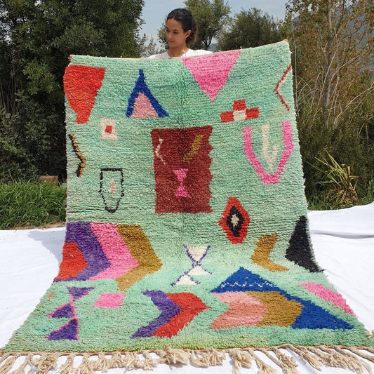 BELLARJ | 8x5 Ft | 2,5x1,5 m | Moroccan Colorful Rug | 100% wool handmade - OunizZ