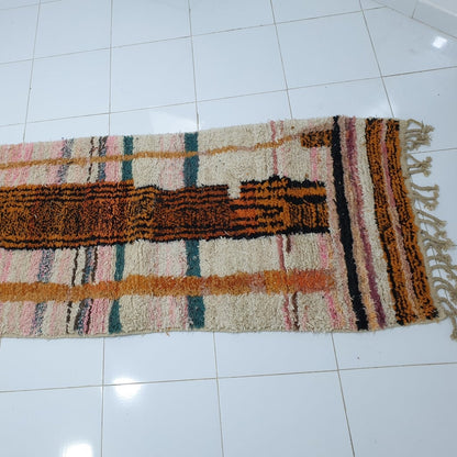 BIFY Runner | 16x3 Ft | 5x0,90 m | Moroccan Colorful Rug | 100% wool handmade - OunizZ