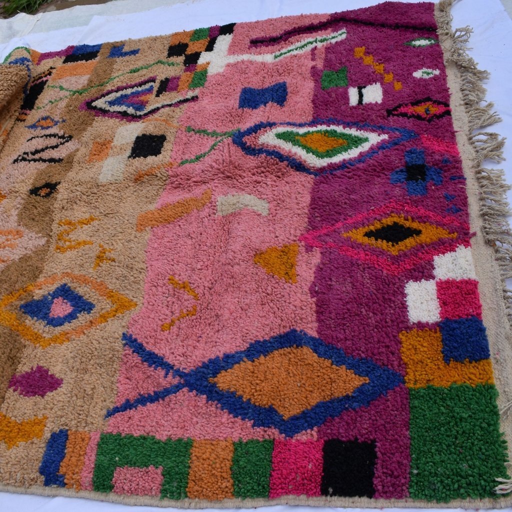 BOJO | 9x6 Ft | 3x2 m | Moroccan Colorful Rug | 100% wool handmade - OunizZ