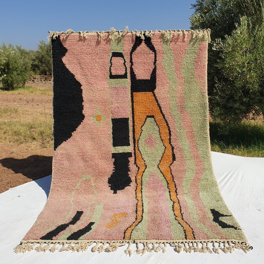 Bownigh - MOROCCAN RUG BOUJAAD | Moroccan Berber Rug | Colorful Rug Moroccan Carpet | Authentic Handmade Berber Bedroom Rugs | 10'60x6'60 Ft | 322x202 cm - OunizZ