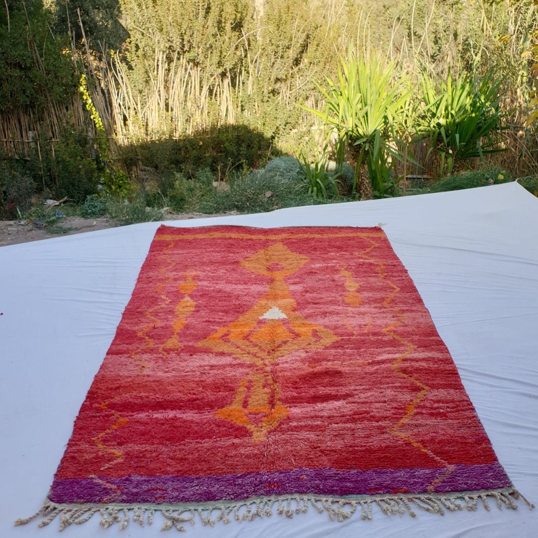 Brika - MOROCCAN RUG BOUJAD | Moroccan Berber Rug | Colorful Rug Moroccan Carpet | Authentic Handmade Berber Bedroom Rugs | 10'04x6'30 Ft | 306x192 cm - OunizZ