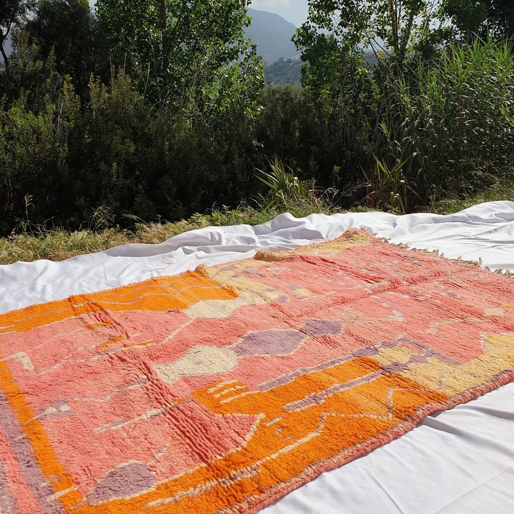 BULU | 8'5x5'5 Ft | 2,60x1,70 m | Moroccan Colorful Rug | 100% wool handmade - OunizZ