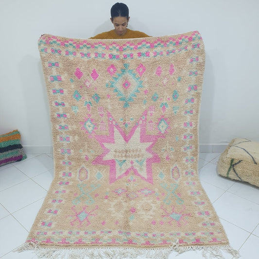 CECIN | 8x5 Ft | 2,43x1,55 m | Moroccan Colorful Rug | 100% wool handmade - OunizZ