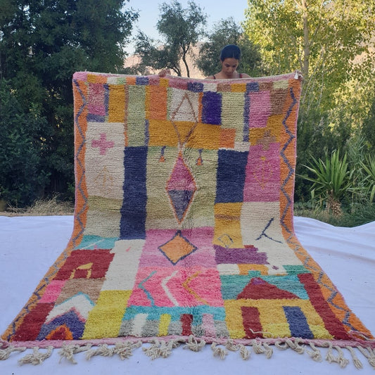 CHAMSSI | 10'2x6'4 Ft | 310x194 cm | Moroccan Colorful Rug | 100% wool handmade - OunizZ