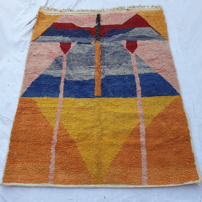 CHMICHA | 9x6'7 Ft | 276x203 cm | Moroccan Colorful Rug | 100% wool handmade - OunizZ