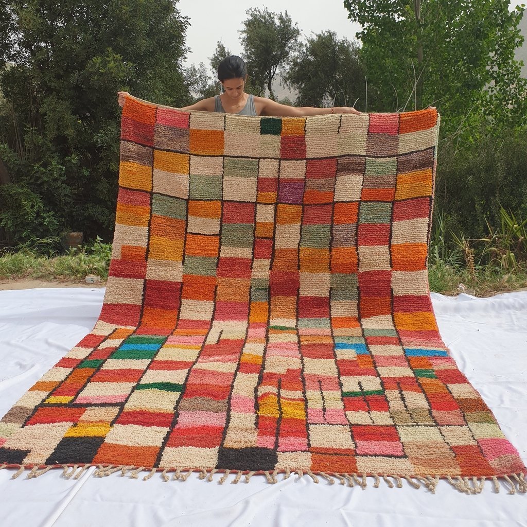 Customized DAMA | 9'5x7 Ft | 3x2 m | Moroccan Colorful Rug | 100% wool handmade - OunizZ