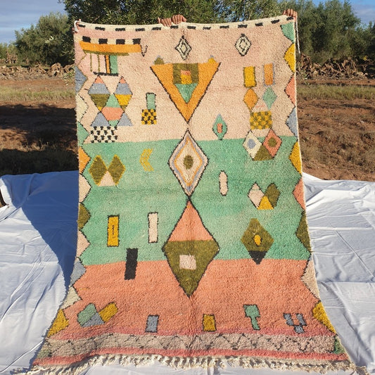 Customized MOROCCAN BOUJAAD RUG | Moroccan Berber Rug | Colorful Rug Moroccan Carpet | Authentic Handmade Berber Bedroom Rugs | 10x5 Ft - OunizZ