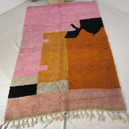 Customized Moroccan Rug Pink Orange Boujaad | 3,5x2,5 m | BIDOUH | 100% wool handmade - OunizZ