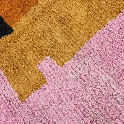 Customized Moroccan Rug Pink Orange Boujaad | 3,5x2,5 m | BIDOUH | 100% wool handmade - OunizZ